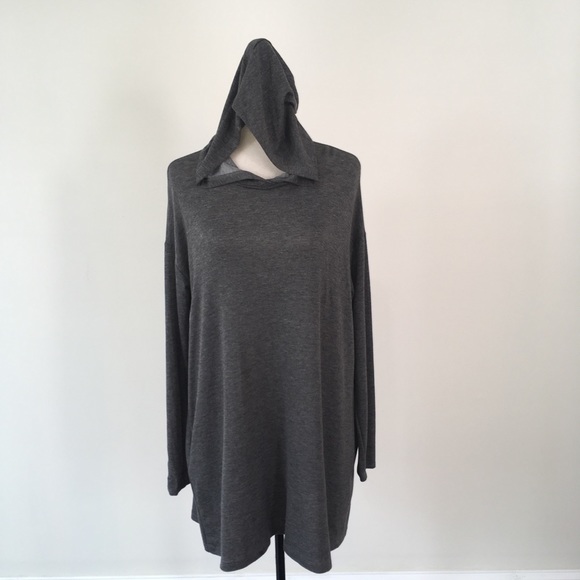 Charcoal Hooded T-Shirt Dress - Picture 3 of 4